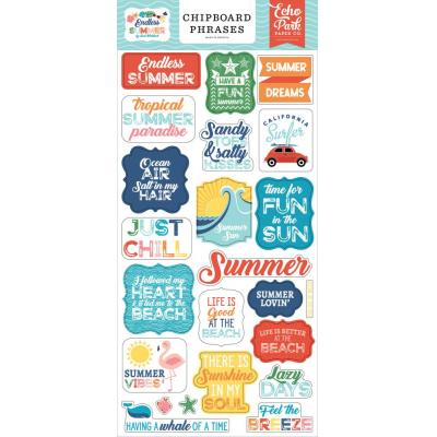 Echo Park Endless Summer Sticker - Chipboard Phrases